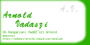 arnold vadaszi business card